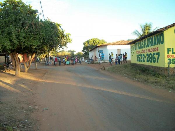 Moradores do bairro Guia fecham estrada e pedem solução contra poeira.(Imagem:Alonso Costa )