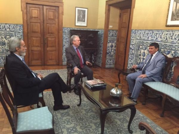 Wellington Dias visita embaixador em Portugal em busca de parcerias.(Imagem:ASCOM)