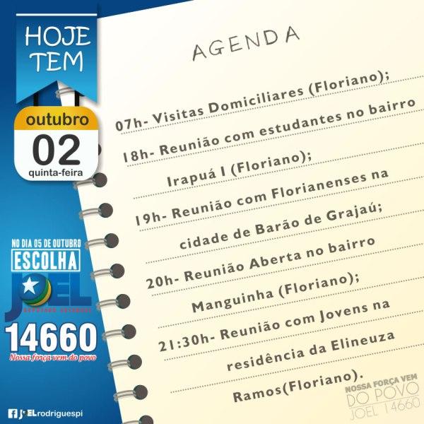 Confira a agenda do candidato Joel Rodrigues para esta quinta (2).(Imagem:Reprodução/Facebook)