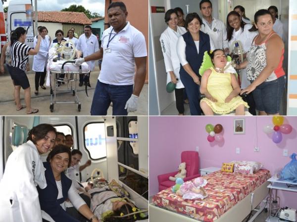 Momentos de Rayssa deixando o hospital, em Teresina.(Imagem: Amanda Neco/Med Imagem)