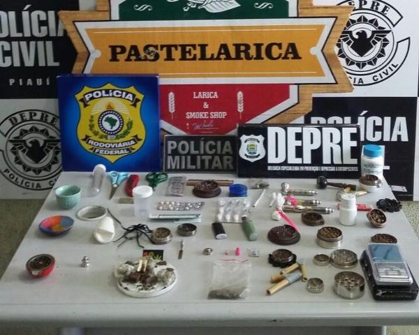 Parte da droga apreendida na Operação Andrômeda em Teresina.(Imagem:Divulgação/ Policia Civil)