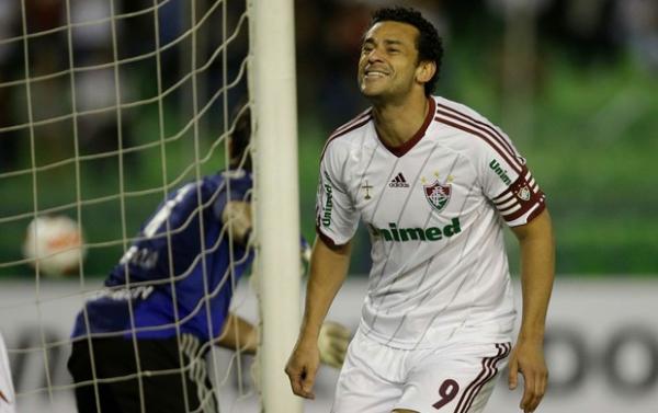 Fred comemora o gol do Fluminense, marcado ainda no primeiro tempo de jogo.(Imagem:AP)