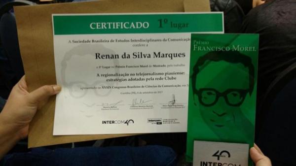 Piauiense ganha prêmio em Congresso de Comunicação.(Imagem:Cidadeverde.com)