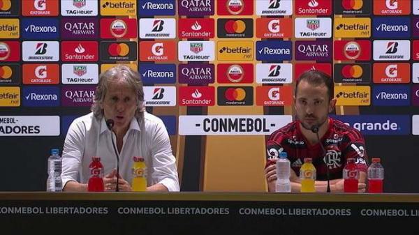 Jorge Jesus comenta goleada do Flamengo sobre o Grêmio.(Imagem:Reprodução)