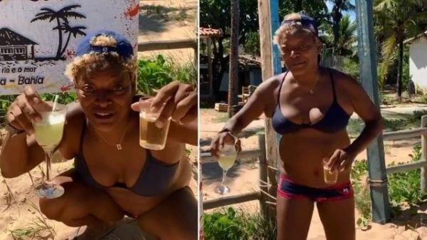 Martnália diverte fãs com vídeo de biquíni e bebidas nas mãos na Bahia(Imagem:Reprodução/Instagram)