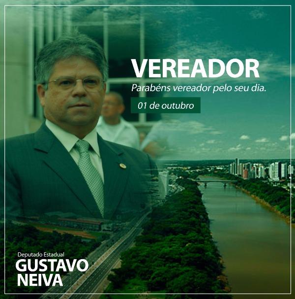 Gustavo Neiva felicita vereadores pela passagem do seu dia.(Imagem:ASCOM)