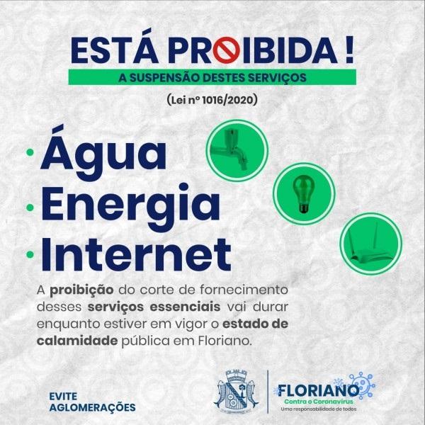 Lei que proíbe cortes de água, energia e internet no período do coronavírus(Imagem:Secom)