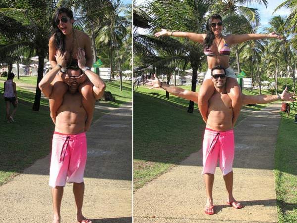 Priscila Pires e Bruno Andrade: olha a mão boba!(Imagem:Divulgação)