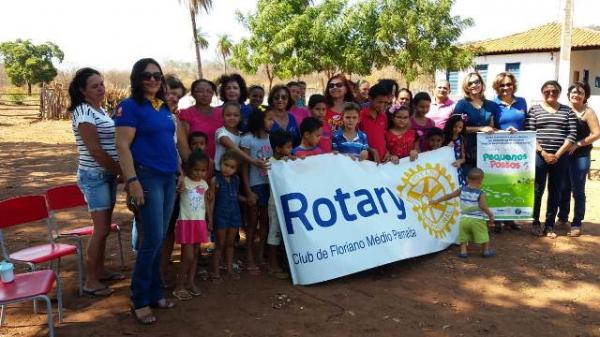 Rotary Club de Floriano Médio Parnaíba realiza ação social com crianças da zona rural.(Imagem:Rotary Club)
