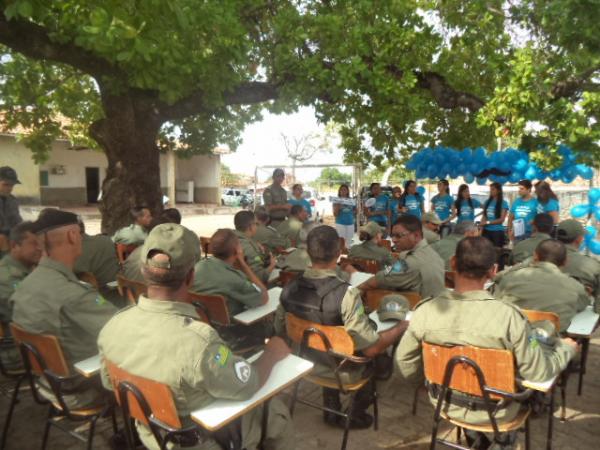 Policiais militares participam de palestra sobre câncer de próstata.(Imagem:FlorianoNews)
