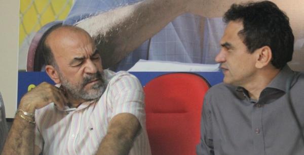 Elizeu Aguiar ao lado do presidente da FFP, Cesarino Oliveira.(Imagem:Abdias Bideh/GloboEsporte.com)