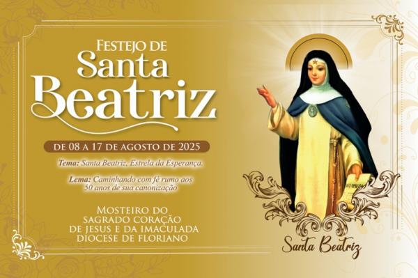 Mosteiro das Monjas Concepcionistas de Floriano convida fiéis para celebração em honra a Santa Beatriz(Imagem:Divulgação)