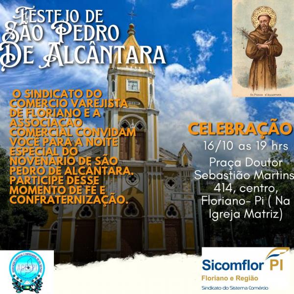 Comerciantes de Floriano participam de noite especial no novenário de São Pedro de Alcântara.(Imagem:Divulgação)