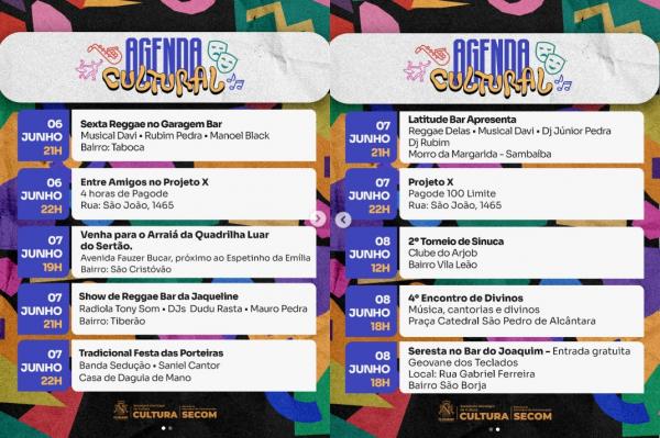Floriano divulga agenda cultural com shows, dança, torneios e tradição para o fim de semana.(Imagem:Reprodução/Instagram)