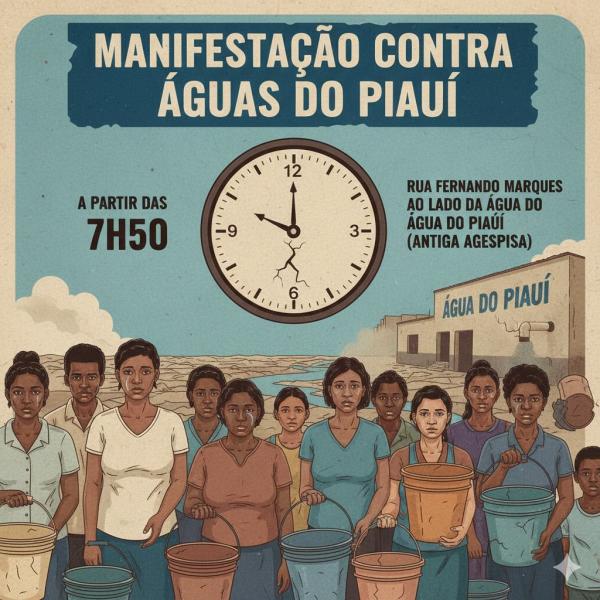 População de Floriano convoca manifestação contra Águas do Piauí nesta sexta-feira.(Imagem:Divulgação)