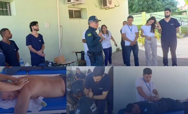 Parceria entre 3&ordm; BPM e UNIFAESF promove a&ccedil;&atilde;o de sa&uacute;de para policiais militares em Floriano.(Imagem:Divulga&ccedil;&atilde;o)