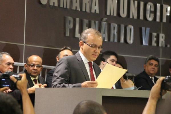 Firmino Filho (PSDB) tomou posse para o seu quarto mandato como prefeito de Teresina em 2016.(Imagem: Samantha Araújo/G1)