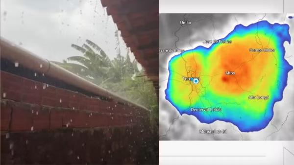 Chuva isolada com vento e raios: episódio antecede período chuvoso que deve começar dia 7.(Imagem:Reprodução)