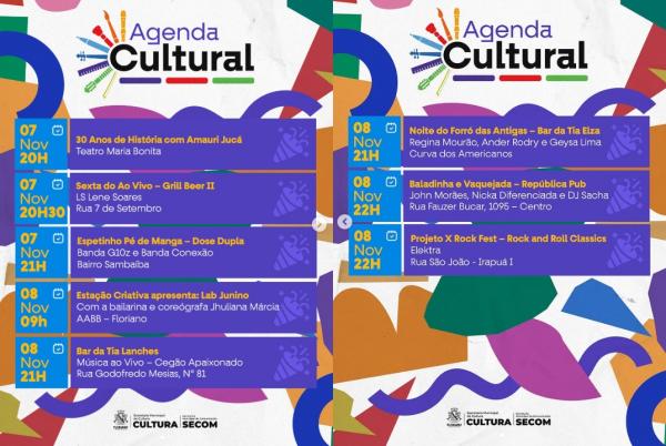 Agenda Cultural: Floriano vive um fim de semana repleto de cultura, arte e diversão!(Imagem:Reprodução/Instagram)