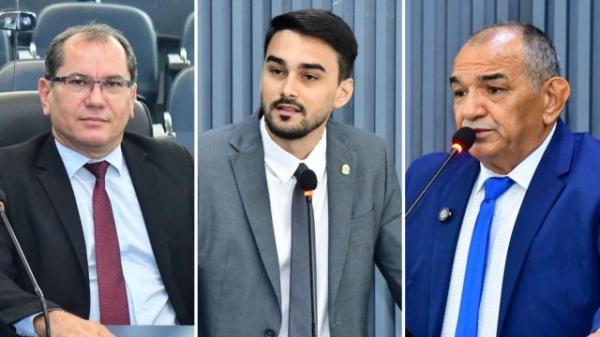 Vereadores Lauro C&eacute;sar, Manfrine Pereira e Salom&atilde;o Holanda.(Imagem:CMF)