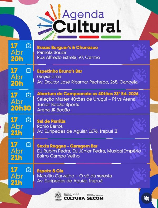 Fim de semana em Floriano promete programa&ccedil;&atilde;o cultural diversificada e muita anima&ccedil;&atilde;o(Imagem:Reprodu&ccedil;&atilde;o/Instagram)