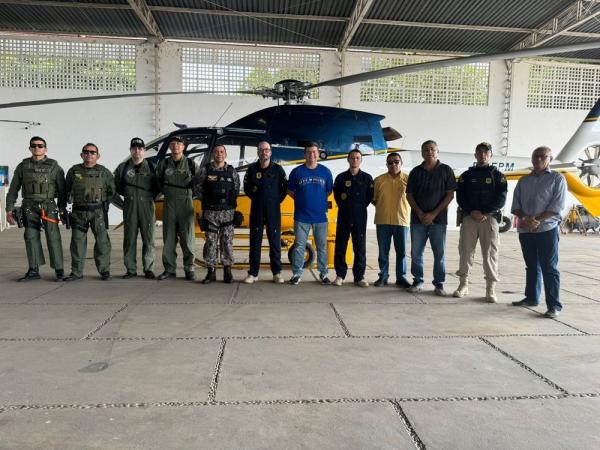 A aeronave, que foi doada pelo Ministério da Justiça e pela Polícia Rodoviária Federal (PRF), chegou em Teresina nesta segunda-feira (20).(Imagem:Divulgação)