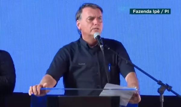 Presidente Jair Bolsonaro durante solenidade no Piauí.(Imagem:Reprodução)
