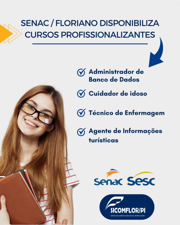  Senac/Floriano abre inscrições para cursos profissionalizantes em diversas áreas.(Imagem:Divulgação)