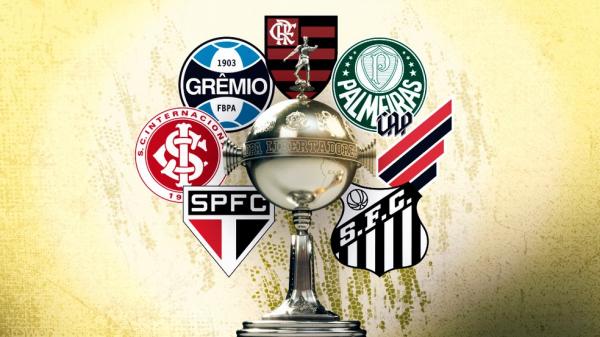 Brasil terá sete clubes nas oitavas? Hoje, só o São Paulo está fora da zona de classificação.(Imagem:Arte do ge)