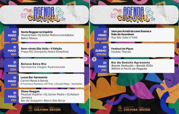 Agenda Cultural: Confira e aproveite o melhor da cultura e lazer em Floriano neste fim de semana.(Imagem:Divulgação)