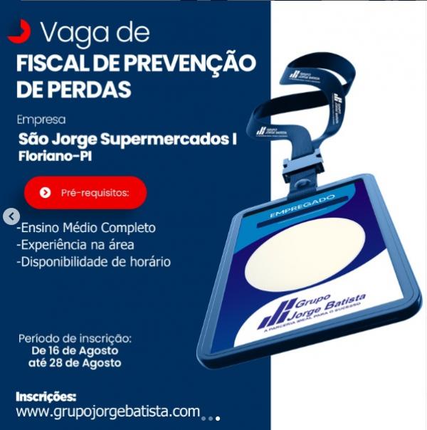 3. Vaga de Fiscal de Prevenção de Perdas - Empresa: São Jorge Supermercados I(Imagem:Reprodução/Instagram)