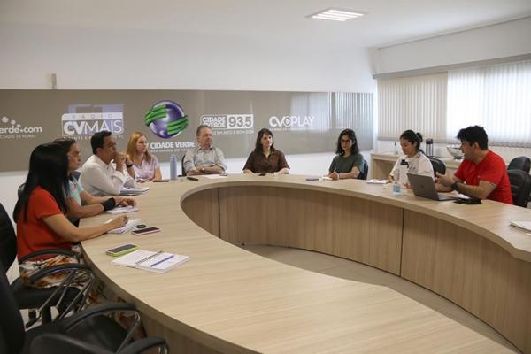 Reunião preparatória para o lançamento do Piauí Pop 2023 com equipe da TV, portal e Rádios Cidade Verde.(Imagem:Divulgação)