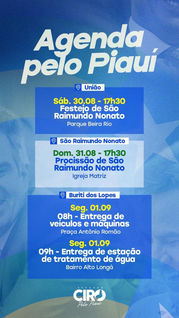 Ciro Nogueira cumpre agenda em cidades do interior do Piauí; veja agenda(Imagem:Ascom)