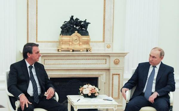Jair Bolsonaro e o presidente da Rússia, Vladimir Putin(Imagem:Reprodução)