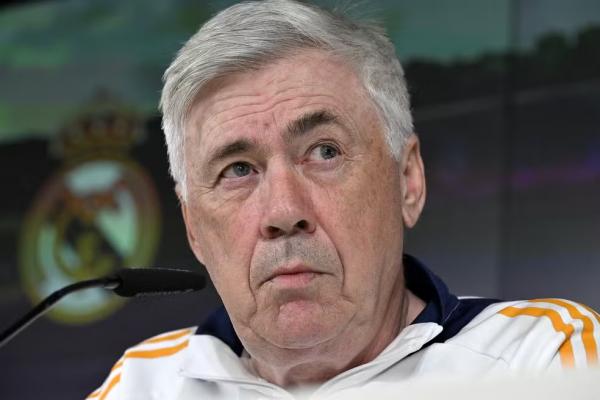 Carlo Ancelotti, técnico do Real Madrid, em entrevista coletiva neste sábado.(Imagem:Getty Images)