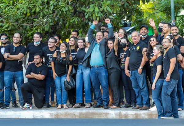 Delegado Geral Luccy keyko comemorou nomeação com os candidatos.(Imagem:Ascom)