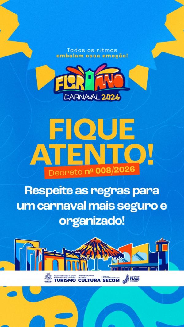Prefeitura de Floriano publica decretos para o per&iacute;odo de carnaval.(Imagem:Secom)
