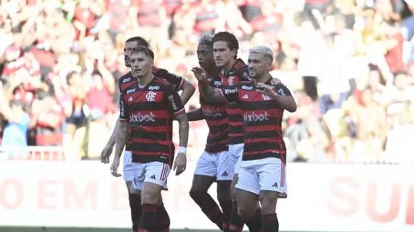 Arrascaeta comemora gol do Flamengo contra o Madureira.(Imagem: André Durão)