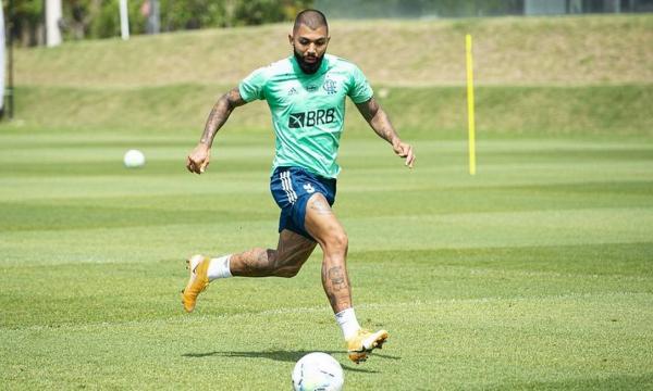 Gabigol treinou neste domingo e deve voltar ao time no Fla-Flu.(Imagem:Divulgação/Flamengo)