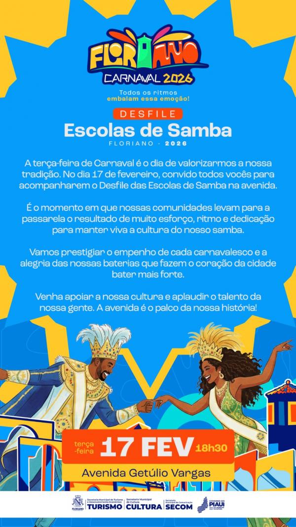 Desfile das Escolas de Samba anima a Avenida Get&uacute;lio Vargas na ter&ccedil;a-feira de Carnaval.(Imagem:Secom)