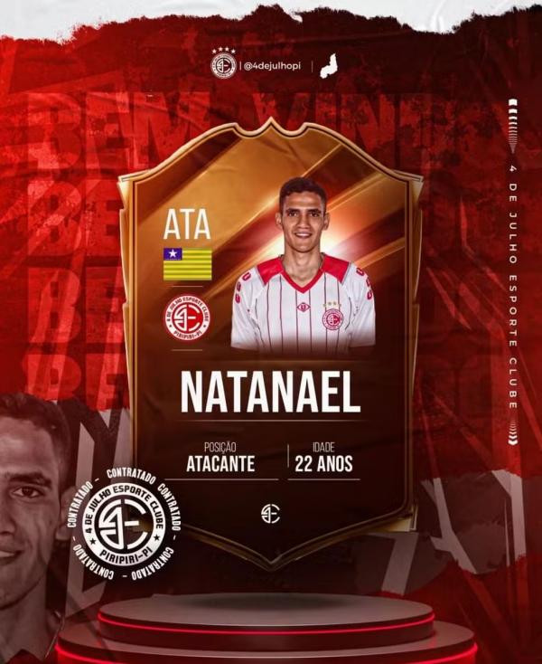 Natanael, atacante anunciado pelo 4 de Julho.(Imagem:Divulgação/4 de Julho E.C.)