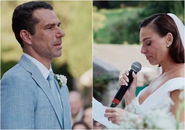 Isis Valverde e Marcus Buaiz choram em casamento.(Imagem:Reprodução/Instagram)