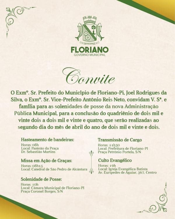 Convite da solenidade de posse do novo prefeito(Imagem:Divulgação)