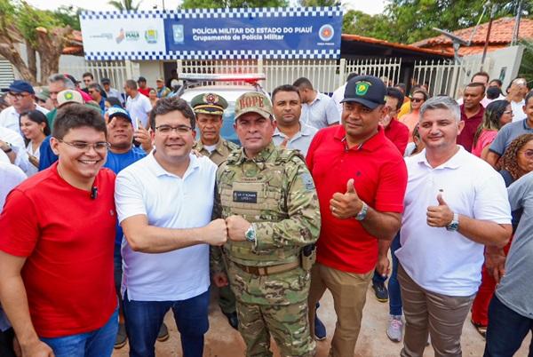 Inauguração de Grupamento da PM em Miguel Alves restauração de rodovia em Porto(Imagem:Divulgação)