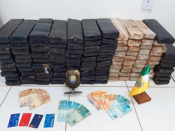 Homem é preso transportando mais de cem tabletes de maconha de São Paulo ao Piauí(Imagem:Polícia Civil)