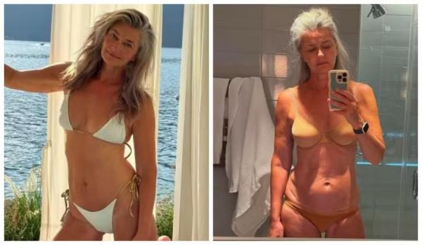 A modelo tcheca Paulina Porizkova em fotos compartilhadas nas redes sociais.(Imagem: Instagram)