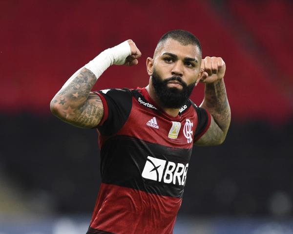 Gabigol comemora seu gol contra o Fortaleza.(Imagem:André Durão)