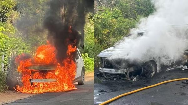 Inc&ecirc;ndio destr&oacute;i carro de empres&aacute;rio 7 meses ap&oacute;s compra no PI; avaliado em R$ 155 mil.(Imagem:Arquivo Pessoal)