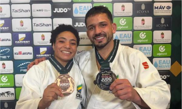 Shirlen Nascimento é bronze de Daniel Cargnin prata no segundo dia do Mundial de Judô.(Imagem:BEATRIZ RISCADO/CBJ/DIREITOS RESERVADOS)