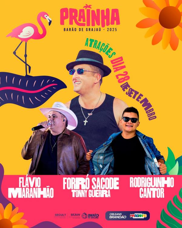 Prainha de Barão de Grajaú 2025 promete festa, música e muita diversão no próximo domingo (28).(Imagem:Divulgação)